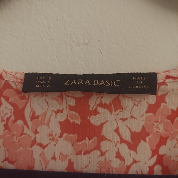 ZARA Orange Floral Drop Waist Ruffle Lightweight Boho Dress - Picture 3 of 14